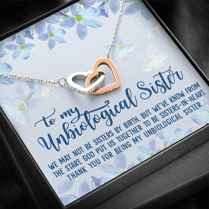 Sisters-In-Heart Best Friends Gift Unbiological Sister Interlocking Heart Necklace - Thegiftio UK