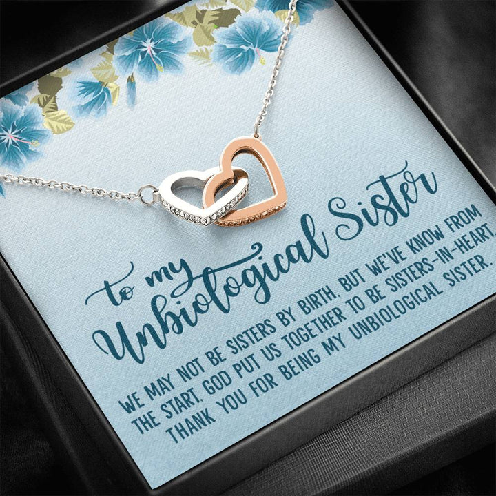 Best Friends Gift Unbiological Sister Sisters-In-Heart Interlocking Heart Necklace - Thegiftio UK