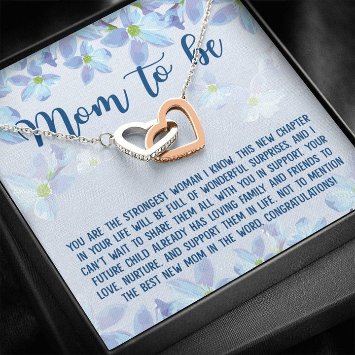 Mom To Be Gift New Mommy Necklace Interlocking Heart Necklace - Thegiftio UK