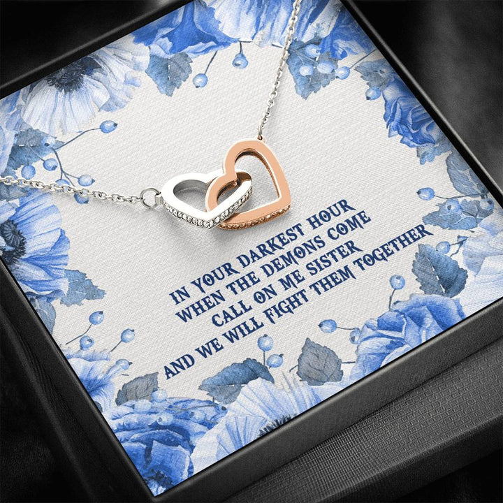 Best Friends Gift Unbiological Sister Gift Interlocking Heart Necklace - Thegiftio UK