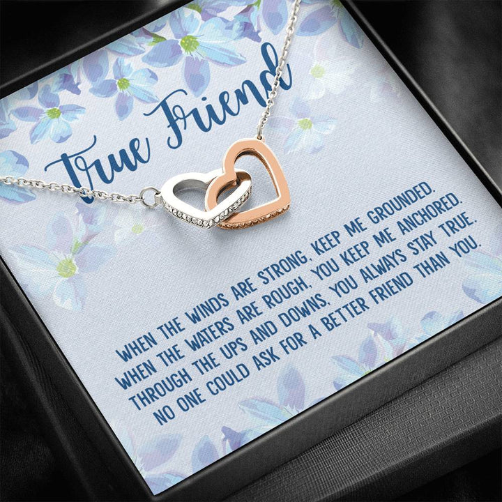 True Friend - Best Friend Gift Interlocking Heart Necklace - Thegiftio UK