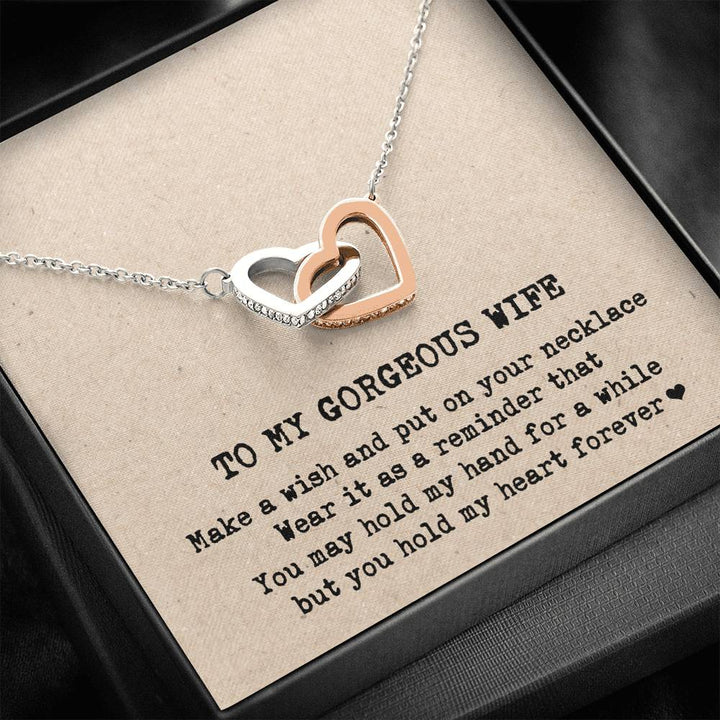 Wife Gift - You Hold My Heart Forever Interlocking Heart Necklace - Thegiftio UK