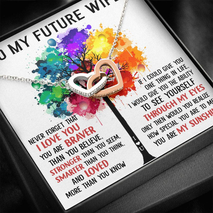 To My Future Wife How Special You Are To Me 2 Interlocking Heart Necklace - Thegiftio UK