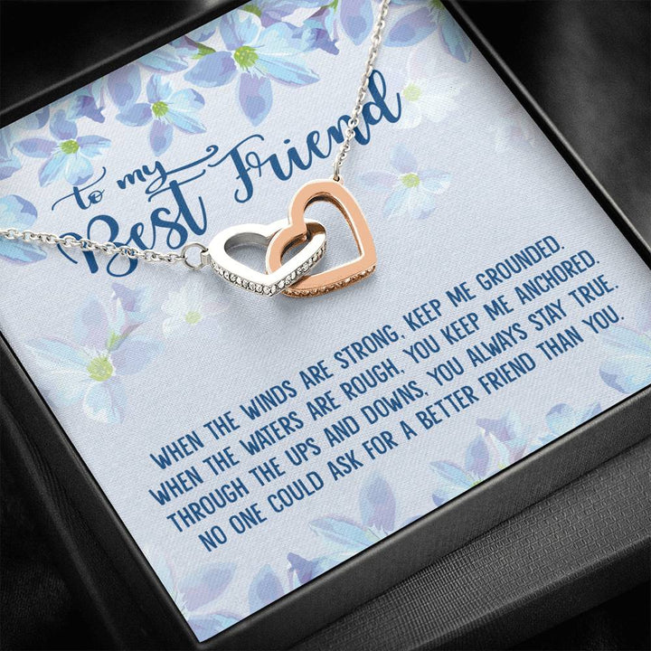 To My Best Friend Gifts - Anchor Necklace Interlocking Heart Necklace - Thegiftio UK