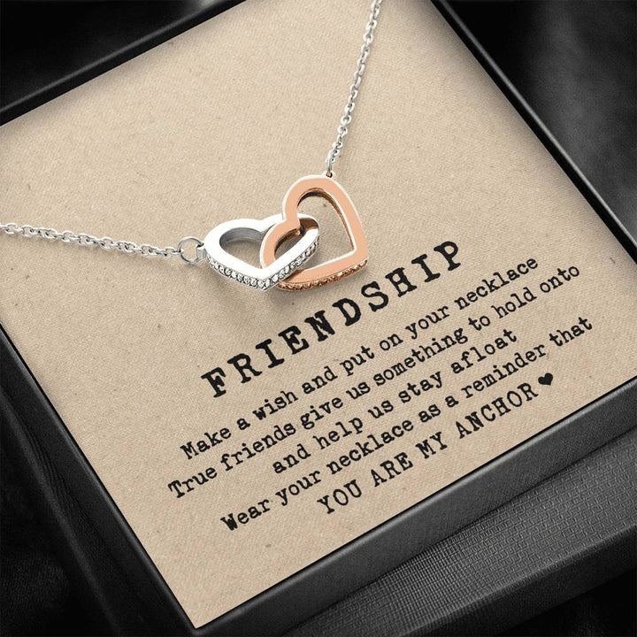 Friendship Best Friend Gift Interlocking Heart Necklace - Thegiftio UK