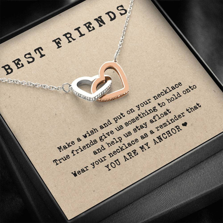 Friendship Best Friend Gift Interlocking Heart Necklace - Thegiftio UK