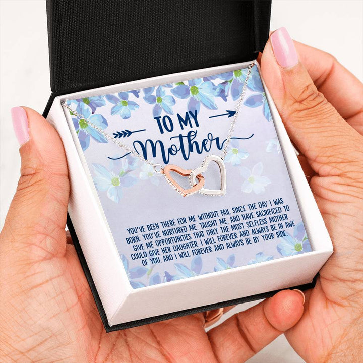 To My Mother Birthday Anniversary Gifts – Interlocking Heart Necklace - Thegiftio UK
