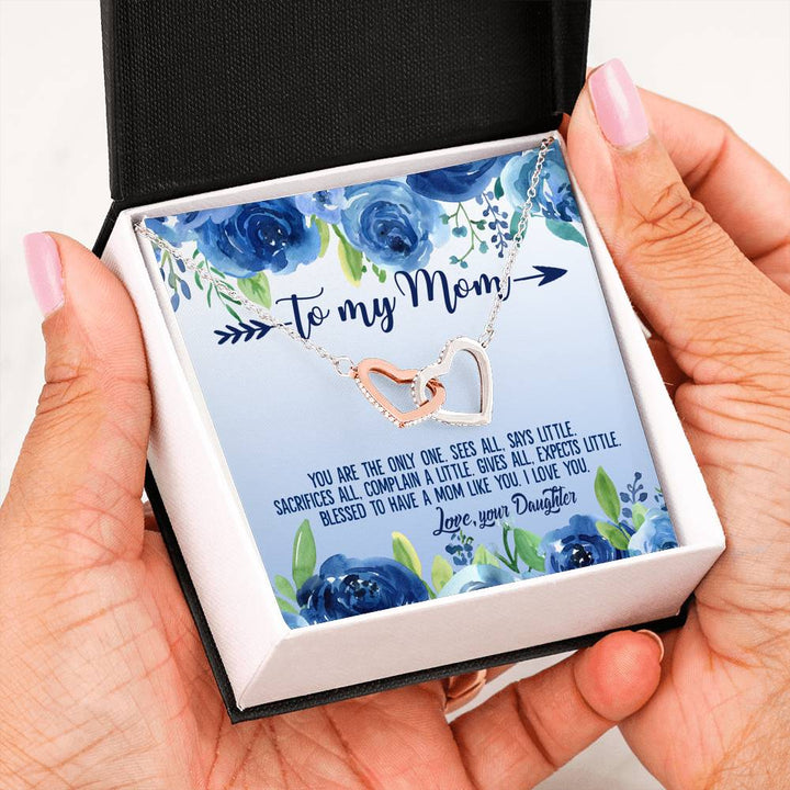 To My Mom Birthday Anniversary Gift – Interlocking Heart Necklace - Thegiftio UK