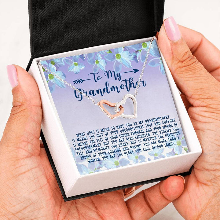 To My Grandmother Birthday Anniversary Gift – Interlocking Heart Necklace - Thegiftio UK