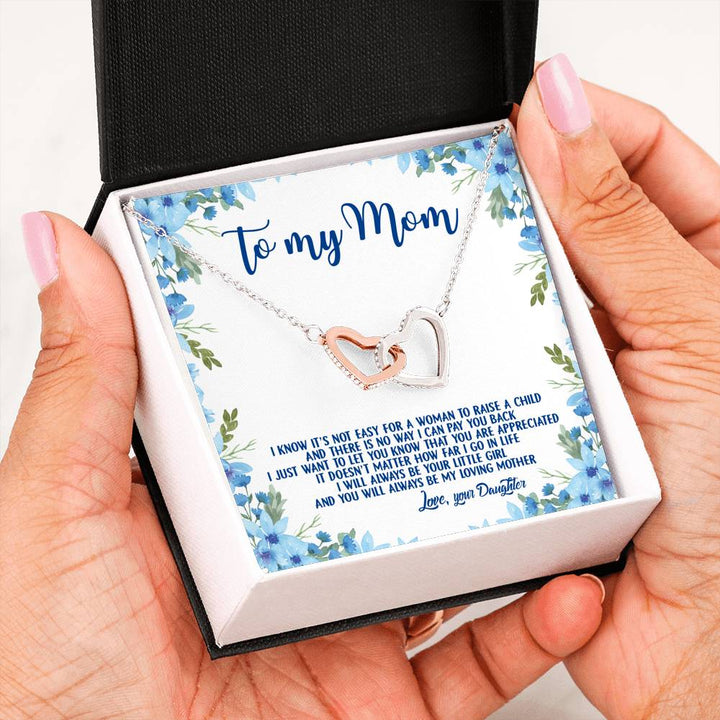 To My Mom Birthday Anniversary Gift – Interlocking Heart Necklace - Thegiftio UK