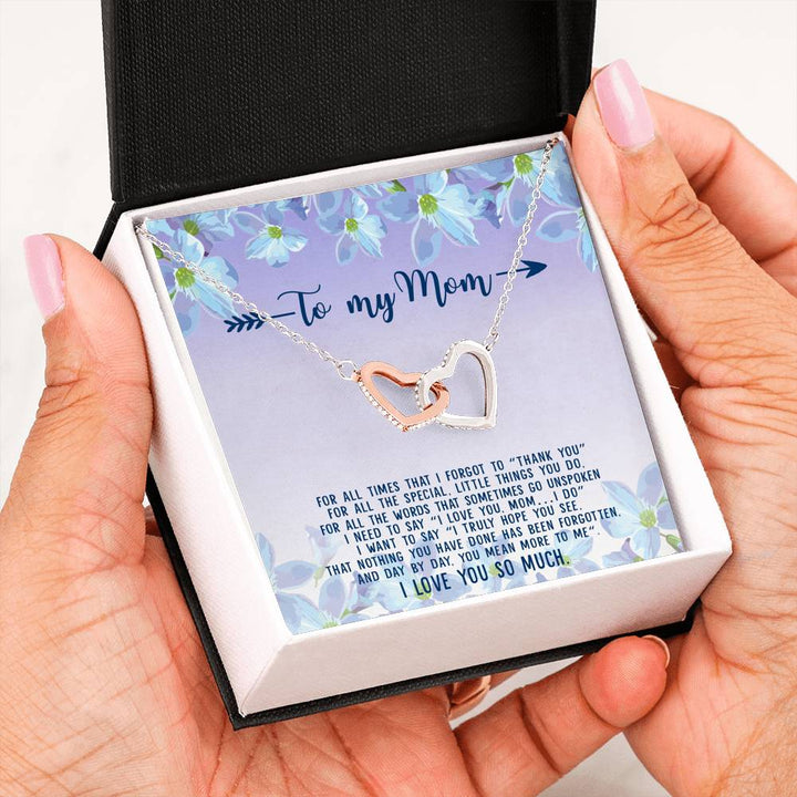 To My Mom Birthday Anniversary Gifts – Interlocking Heart Necklace - Thegiftio UK