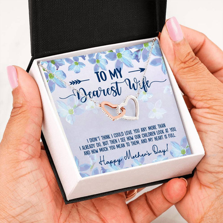 To My Dearest Wife Mother’S Day Gift - Interlocking Heart Necklace - Thegiftio UK