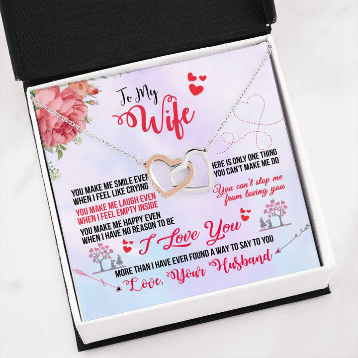 To My Wife - There Is Only One Thing You Can't Make Me Do - Interlocking Heart Necklace - Thegiftio UK
