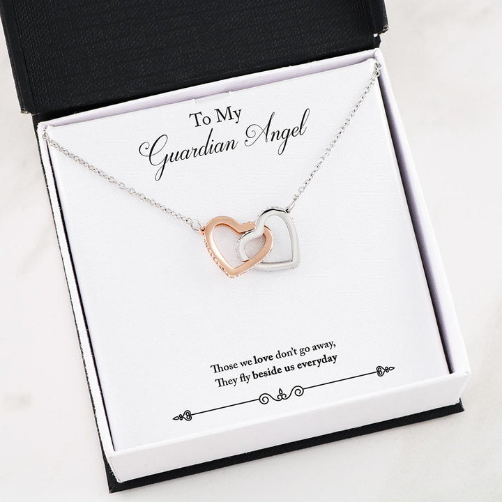 Remembrance Guardian Angel Everyday - Interlocking Heart Necklace - Thegiftio UK