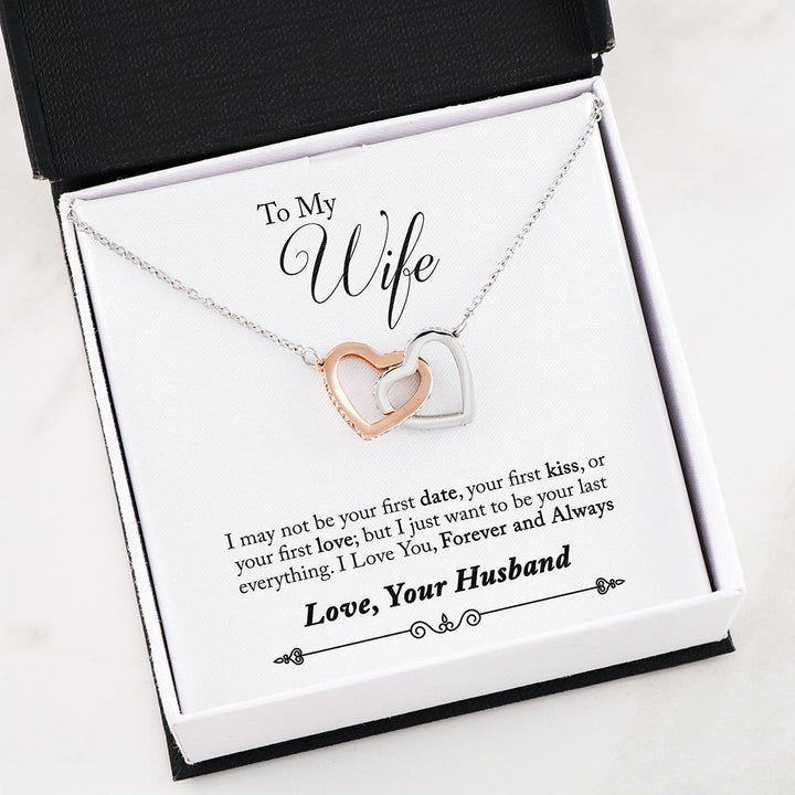 Gifts For Wife " I Just Wanted To Be Your Last Everything " - Interlocking Heart Necklace - Thegiftio UK
