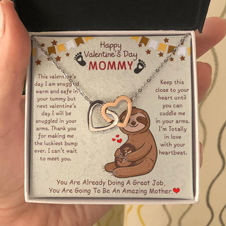 You Are Going To Be An Amazing Mother - Happy Valentine's Day Mommy - Interlocking Heart Necklace - Thegiftio UK
