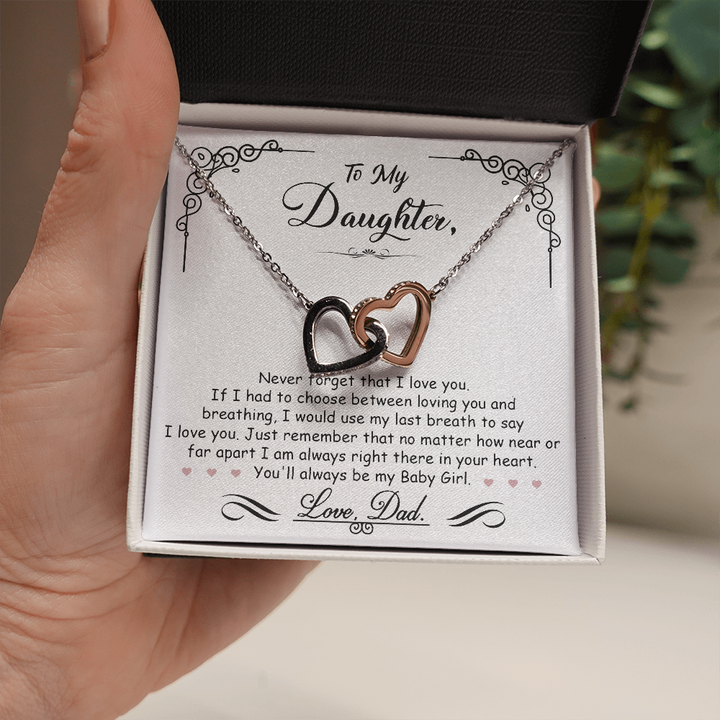 Love My Baby Girl - Interlocking Heart Necklace - Thegiftio UK