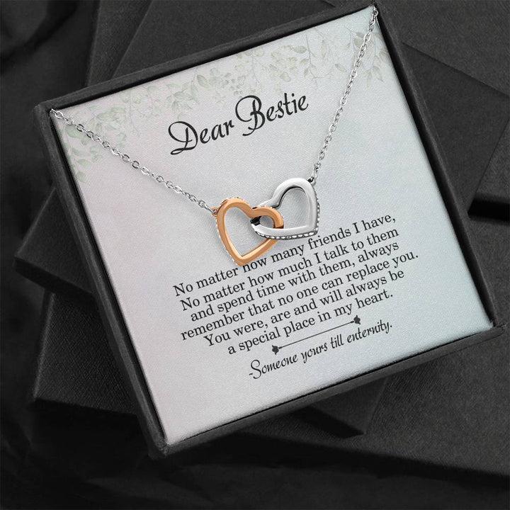 Dear Bestie No Matter How Many Friends I Have Interlocking Heart Necklace - Thegiftio UK