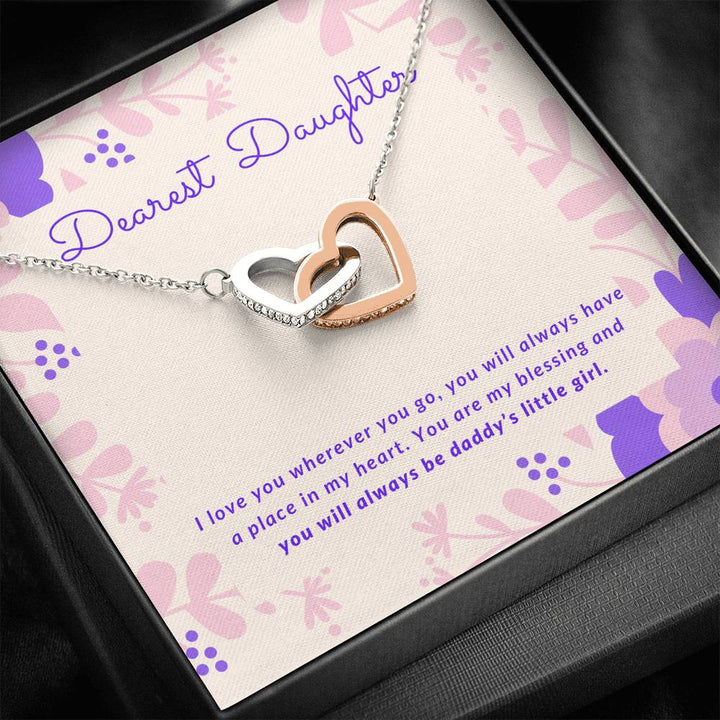 Daddy's Little Girl Interlocking Heart Necklace - Thegiftio UK