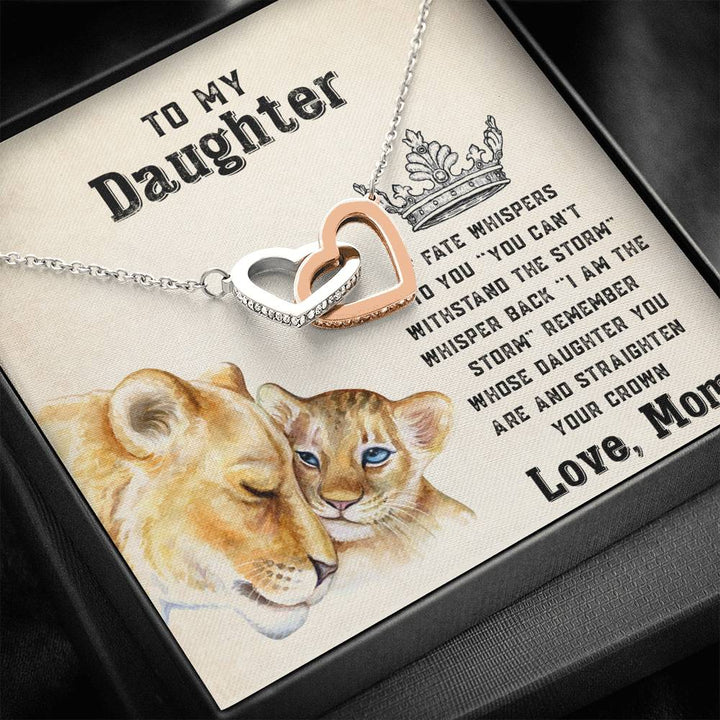 To My Strong Daughter Luxe Interlocking Heart Necklace Gift Set - Thegiftio UK