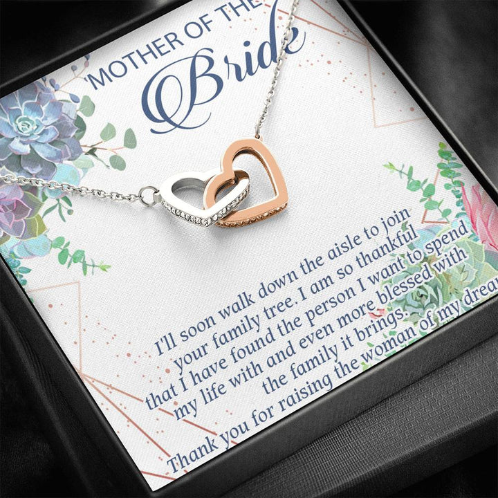 Mother Of The Bride Gift From Groom, Mother Of The Bride Interlocking Heart Necklace, Custom Mother Of The Bride, Mother Of The Bride Gift - Thegiftio UK