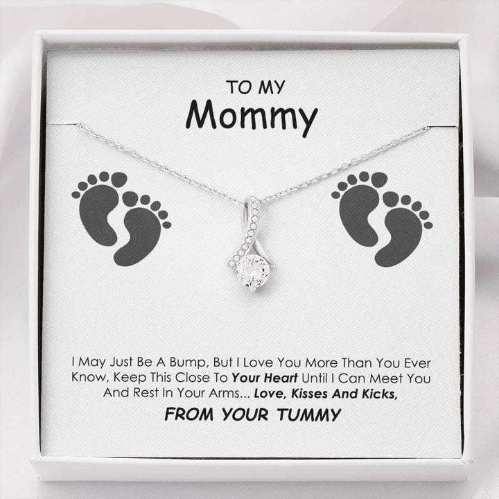 To My Mommy - I May Just Be A Bump - Interlocking Heart Necklace - Thegiftio
