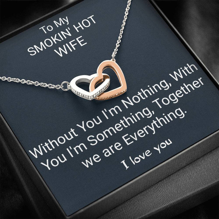Interlocking Heart Necklace Gift For Wife From Husband - Thegiftio UK