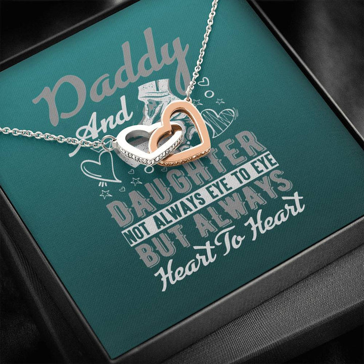 Daddy And Daughter Interlocking Heart Necklace - Thegiftio UK