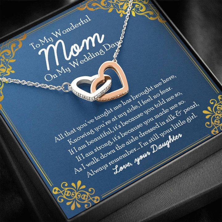 Interlocking Heart Necklace, Mother Of The Bride Gift From Daughter, Mom Of Bride Present, Jewelry Necklace As Wedding Gift, Bridal Party, Rehearsal Dinner - Thegiftio UK