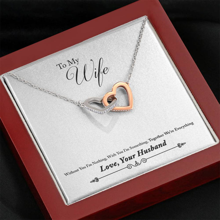 Interlocking Heart Necklace For Wife From Husband - Thegiftio UK