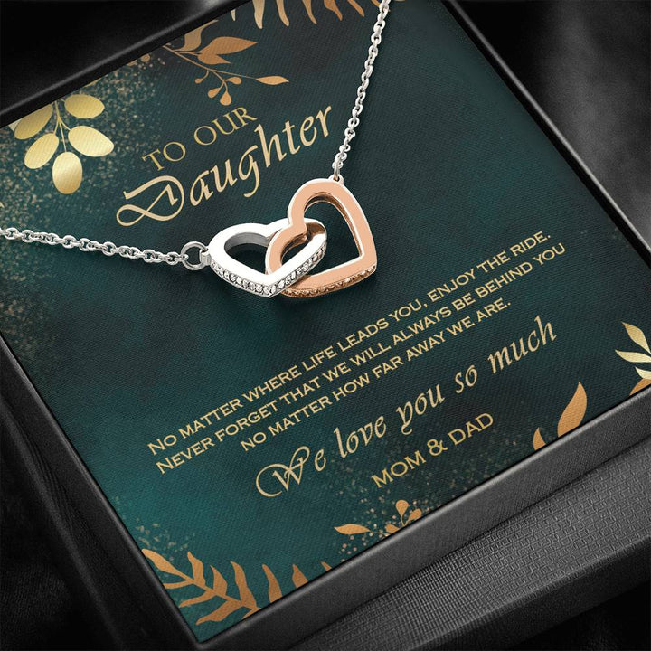 Interlocking Heart Necklace To Your Daughter – From Mom & Dad With Love – Jewelry Gift B1d8t4 - Thegiftio UK