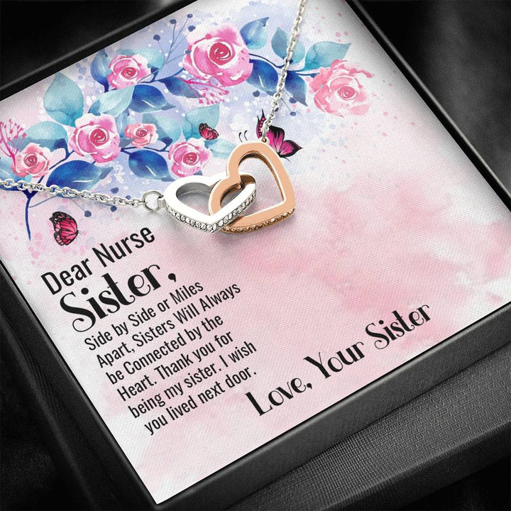 Dear Nurse Sister - Interlocking Heart Necklace - Thegiftio UK