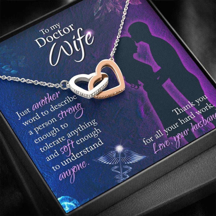 To My Doctor Wife _Thank You For All Your Herd Work - Love Your Husband - Interlocking Heart Necklace - Thegiftio UK