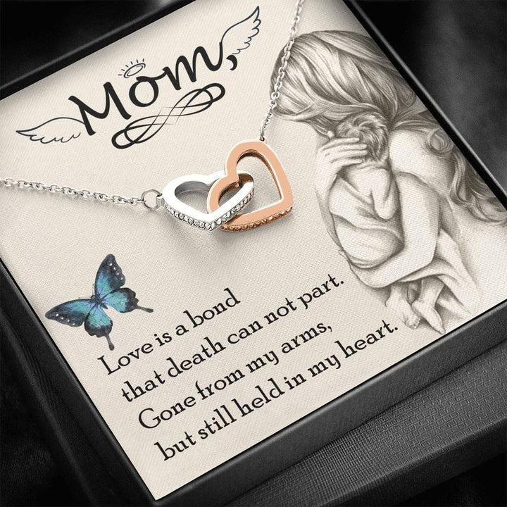 Mom Gone From My Arms - Interlocking Heart Necklace - Thegiftio UK