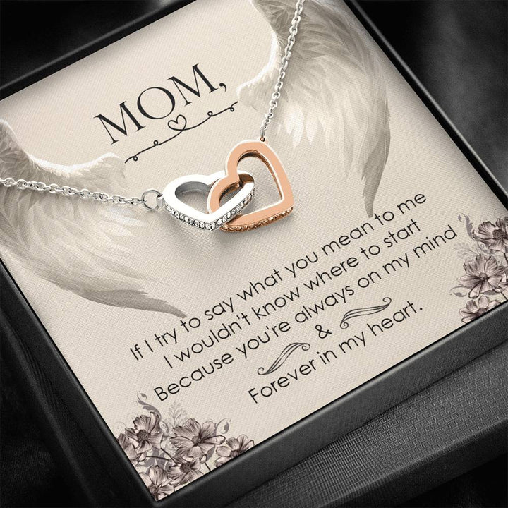 Mom Forever In My Heart - Interlocking Heart Necklace - Thegiftio UK