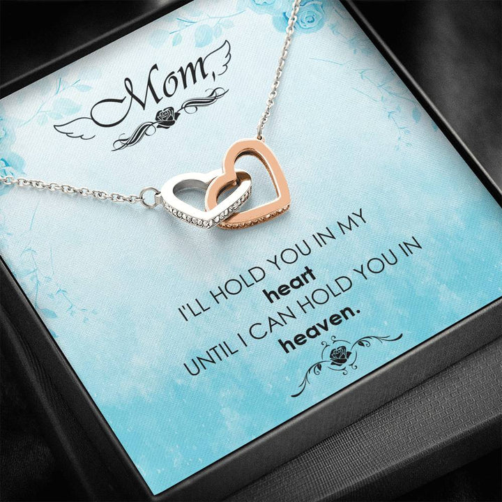 Mom - I'll Hold You In My Heart Untill I Can Hold You In Heaven - Interlocking Heart Necklace - Thegiftio UK