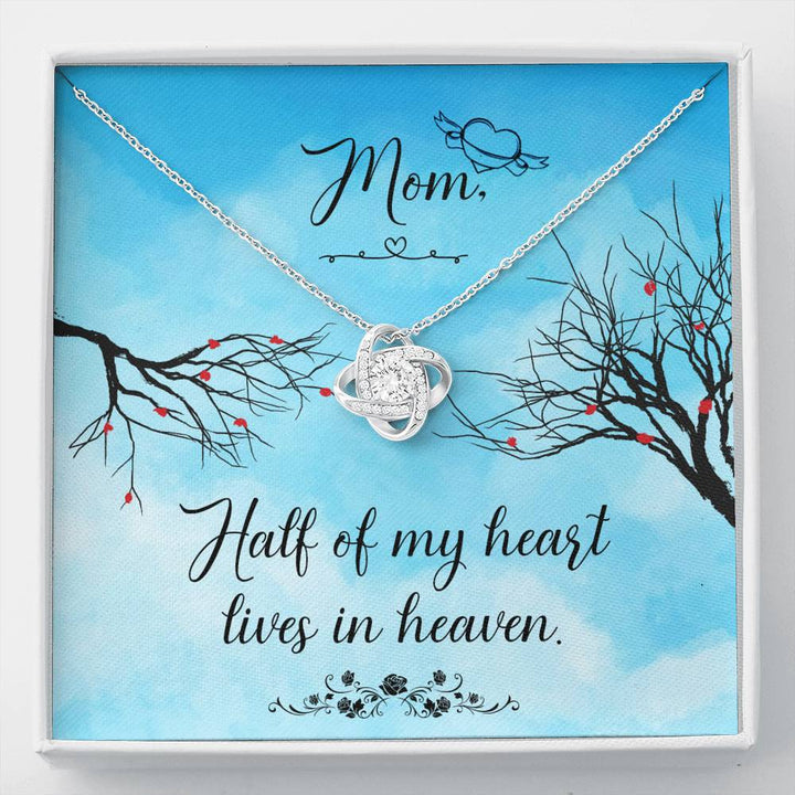 Mom Half Of My H Heart - Lives In Heaven - Interlocking Heart Necklace - Thegiftio UK