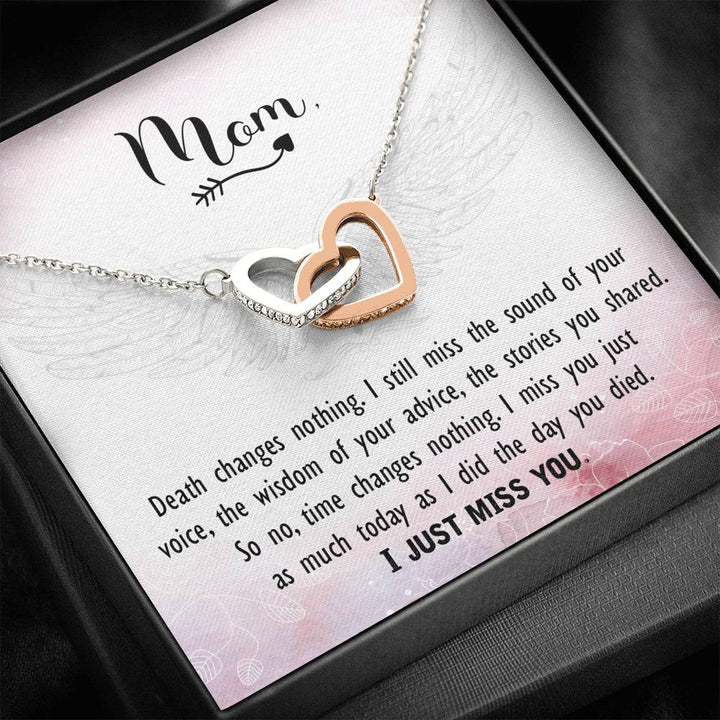 Mom - I Just Miss You - Interlocking Heart Necklace - Thegiftio