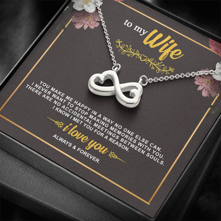 To My Wife Necklace - Anniversary Gift For Wife, Birthday Gift For Wife, Gift For Wife, Necklace For Wife, Interlocking Heart Necklace, Husband To Wife Gift, Valentine's Day Gift For Wife From Husband - Thegiftio UK