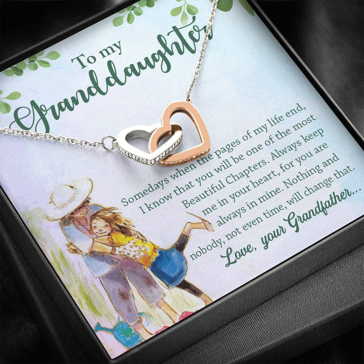 Interlocking Heart Necklace For Granddaughter - Thegiftio UK