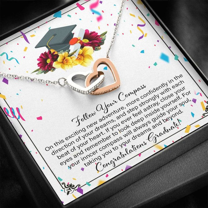 Graduation Gift For Daughter - Interlocking Heart Necklace - Thegiftio UK