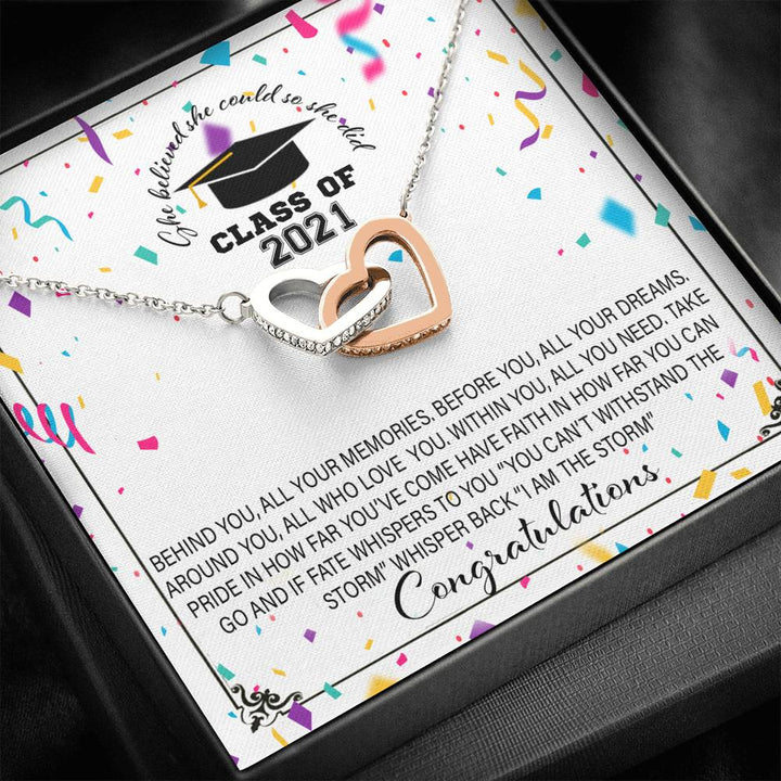 Graduation Gift For Daughter - Interlocking Heart Necklace - Thegiftio UK