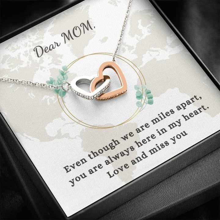 Gift For Long-Distance Mom - Interlocking Heart Necklace - Thegiftio UK