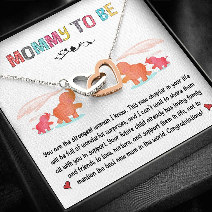 Mommy To Be - Mother's Day Gift - Interlocking Heart Necklace - Thegiftio UK