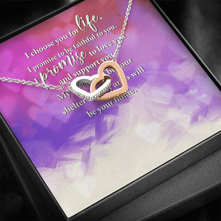 I Choose You For Life - Interlocking Heart Necklace - Thegiftio UK