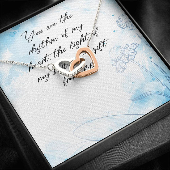 You Are The Rhythm Of My Heart, The Light Of My Soul, A Gift From Life - Interlocking Heart Necklace - Thegiftio UK