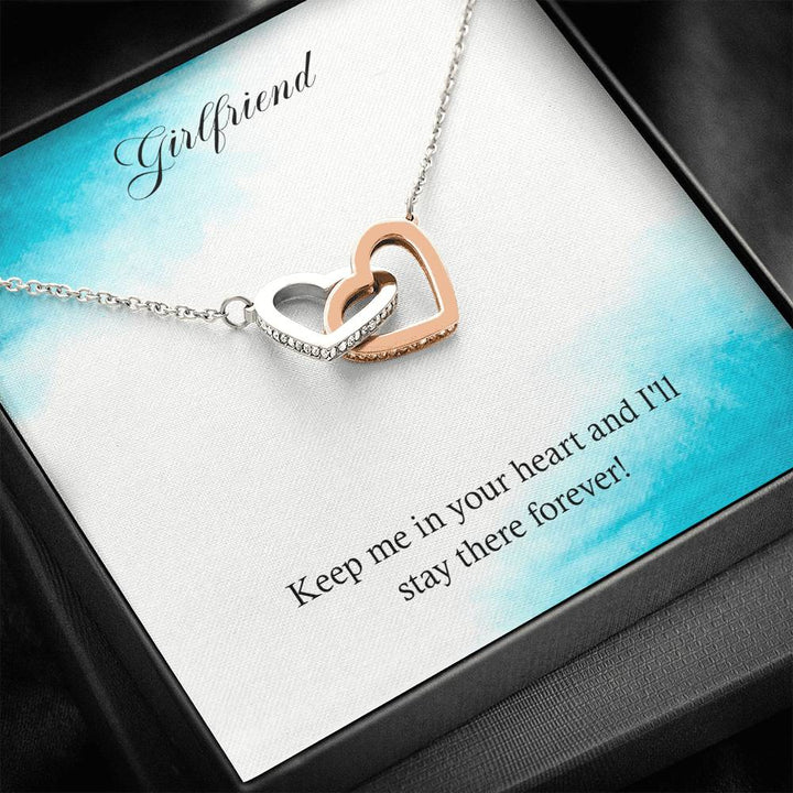 Girlfriend - Keep Me In Your Heart And I'll Stay There Forever - Interlocking Heart Necklace - Thegiftio UK