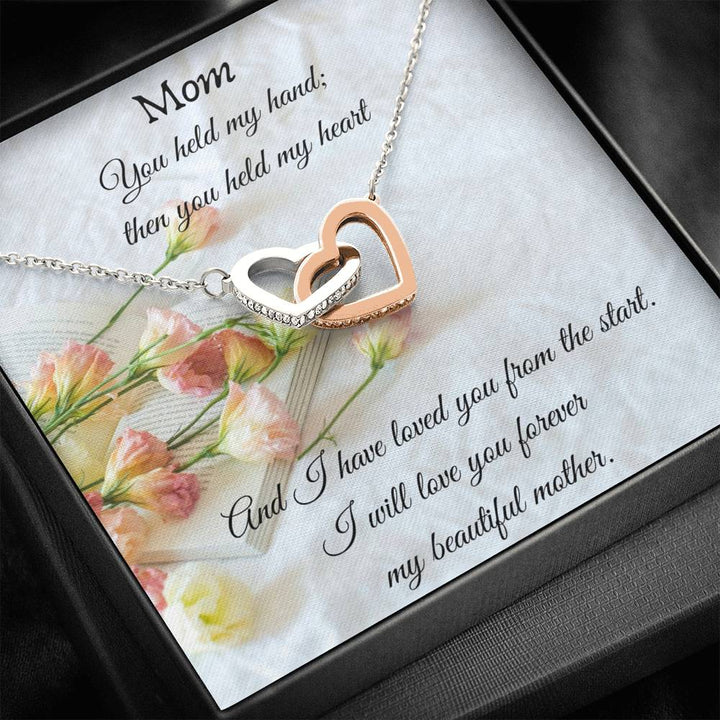 Gift For Mom - Interlocking Heart Necklace With Cubic Zirconia - Thegiftio UK