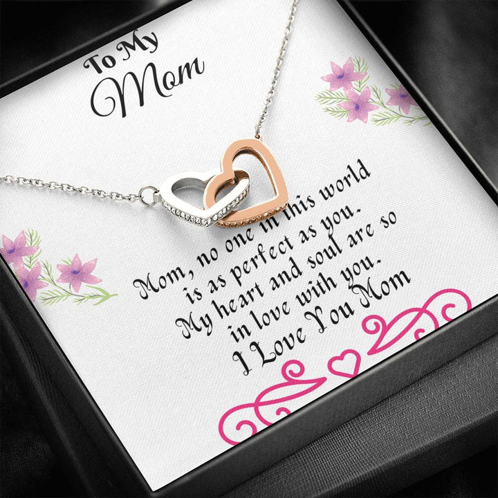 Interlocking Heart Necklace, Mom Necklace, Luxury Necklace, Message Card Gift For Mom, Meaningful Gift For Mom - Thegiftio UK
