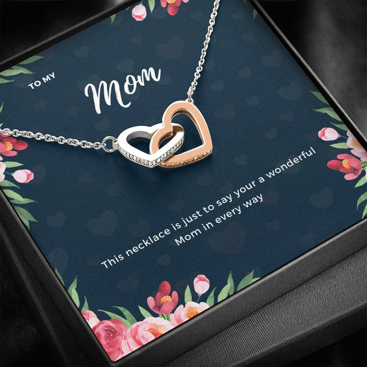 To My Mom Interlocking Heart Necklace - Thegiftio UK